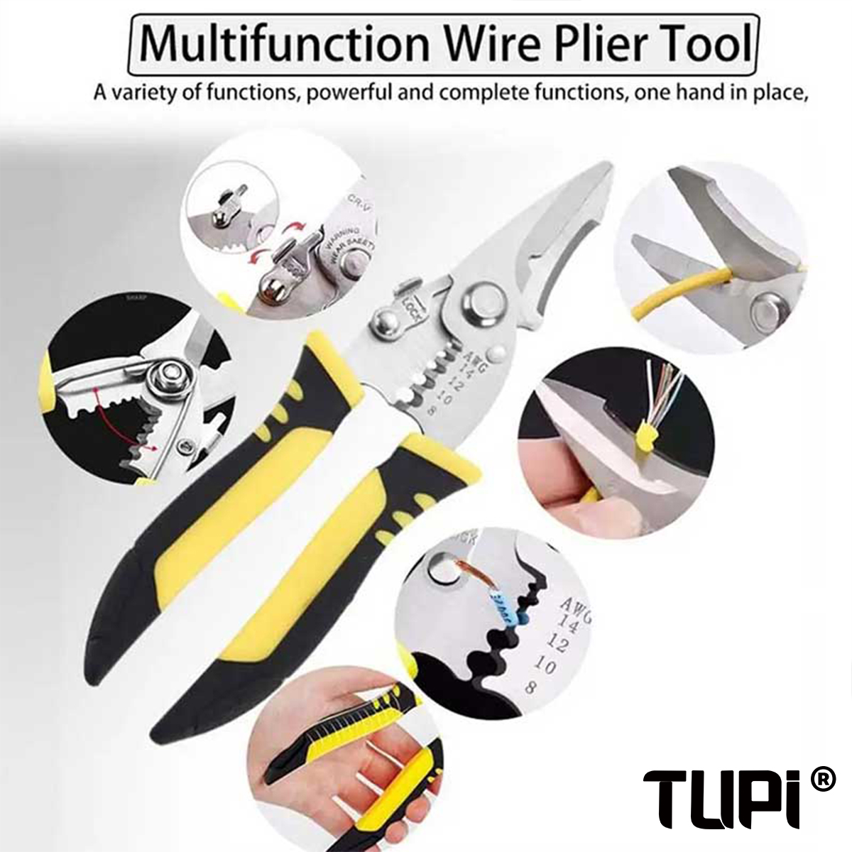 TUPI Pro 전기공 플라이어 3 in 1 와이어 커 - Automatic Wire Stripper Cutter 리뷰 및 가격